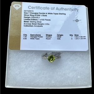 Changbal peridot & white topaz sterling silver ring